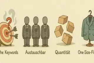 7 Todsünden des generischen Marketings für MSP als Icons im Ghibli-Stil